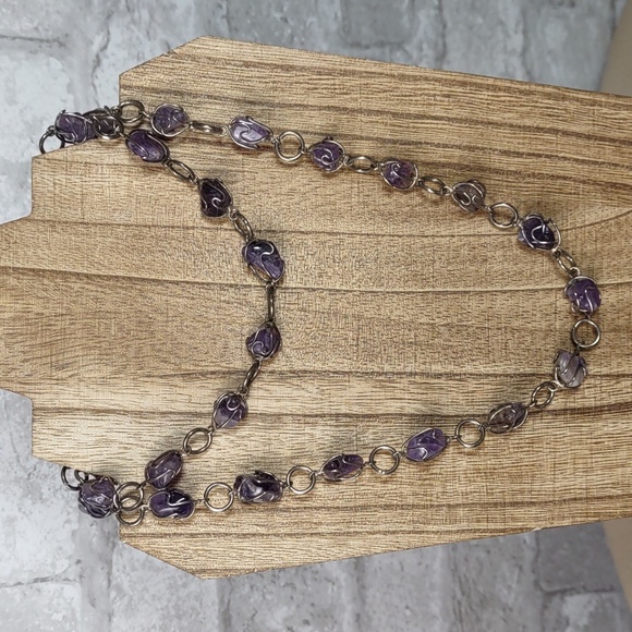 Artisan Crafted Amethyst Nugget Necklace - Picture 1 of 9